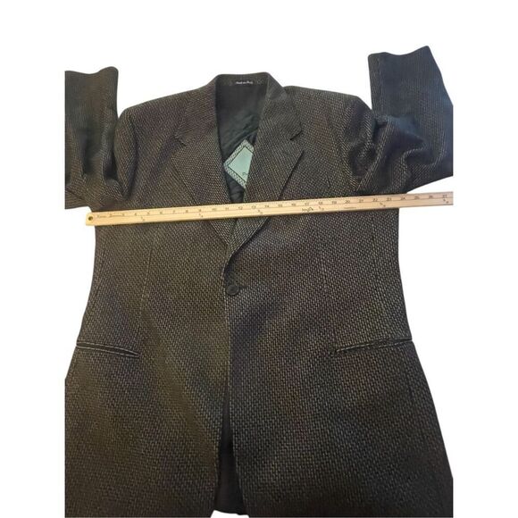 Paul Zileri Wool Blend Gruppo Blazer Black Gold Metallic Size L 52 - Picture 2 of 16